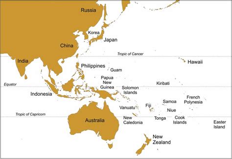 Map Of The Asia Pacific Region Showing The Main Places Mentioned In The