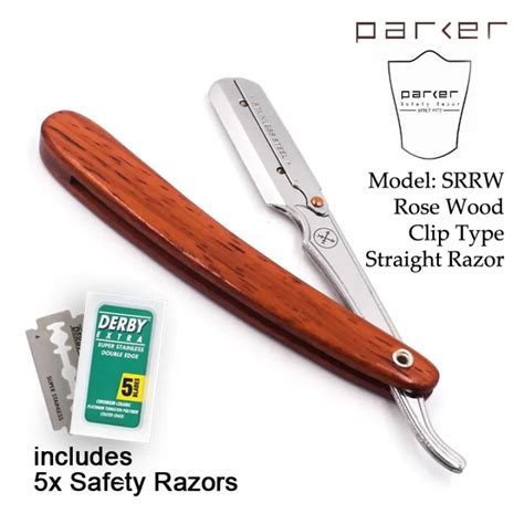 Parker Srrw Rosewood Handle Stainless Steel Clip Type Straight Edge