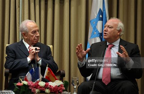 Israeli President Shimon Peres Meets With Spanish Foreign Minister
