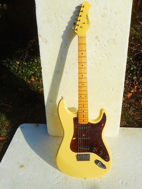 Crestline Guitar Stratstyle 1980 Hard Tail Blond Reverb