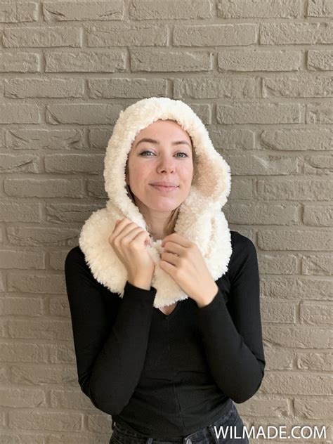 Hooded Infinity Scarf Crochet Pattern For A Faux Fur Scarf Etsy