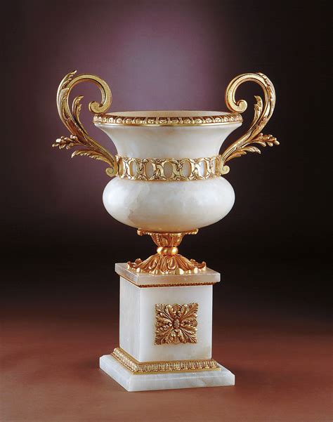 M A124 White Alabaster Urn David Michael Furniture