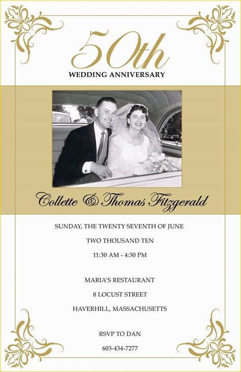 Free Anniversary Invitation Templates Of Golden Wedding Anniversary