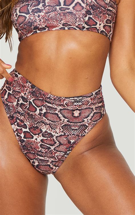 Bas Maillot Bain Taille Haute Chancr Nude Serpent Mix Match