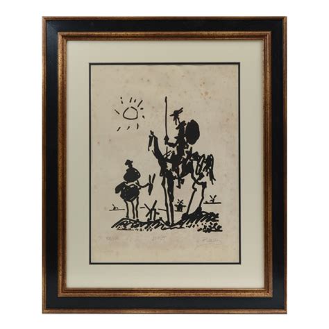 Pablo Picasso Vintage Signed Lithograph Don Quixote Of Pablo Picasso