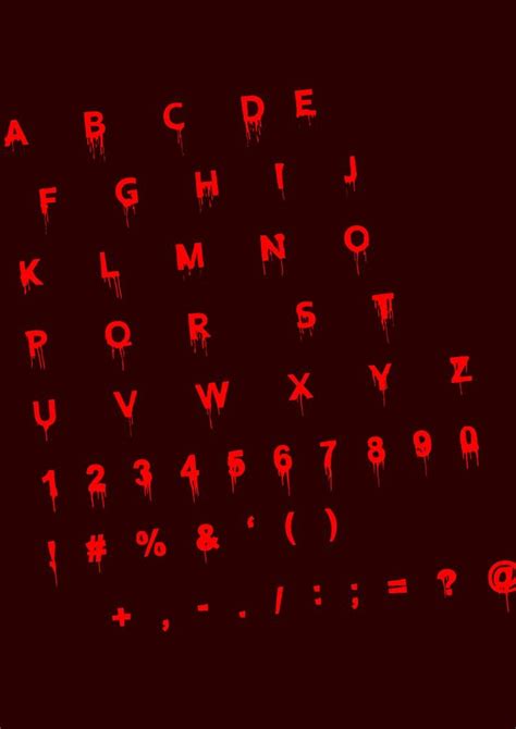 Dripping Font Svg Dripping Bloody Letters And Numbers And Symbols Svg