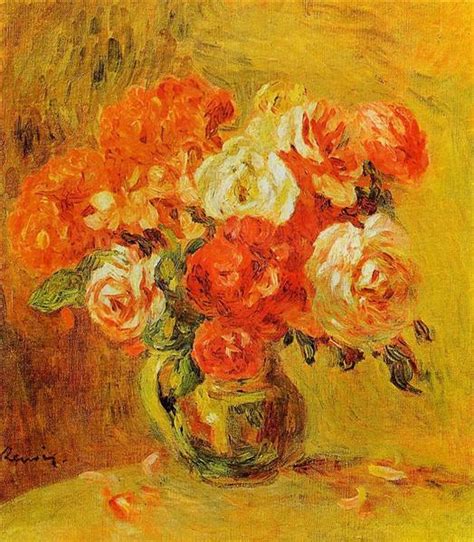 Flowers In A Vase Pierre Auguste Renoir