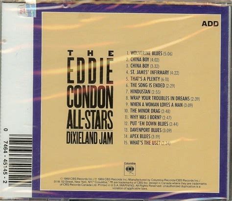 The Eddie Condon All Stars Dixeland Jam Cd New 74644514520 Ebay