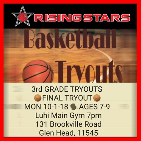 Last Tryout Day For Rising Stars Basketball Boys Ages 7 9