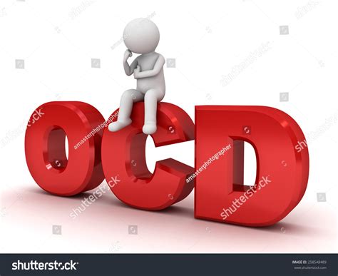 3d Man Sitting On Red Ocd Stock Illustration 258548489 Shutterstock