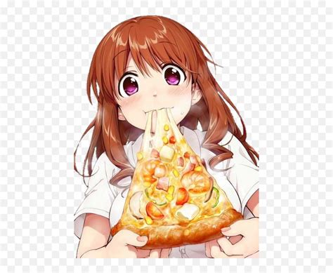 Pizza Anime Animefood Animegirl Anime Girl Pizza Emojiemoji Eating