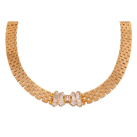Garrard Diamond And 18 Karat Gold Bow Necklace For Sale At 1stdibs