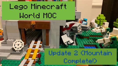 Lego Minecraft World Moc Update 2 Mountain Finished Youtube