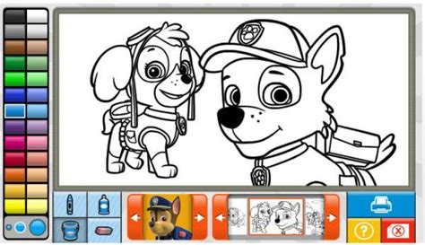 Acciones para colorear en pictogramas. 4 juegos online de ¡La Patrulla Canina! - Pequeocio