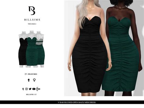 The Sims 4 Open Back Midi Dress By Bill Sims The Sims Book