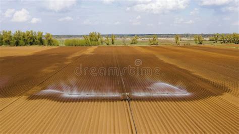 Irrigation System On Agricultural Land Stock Photo Image Of