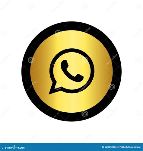 Icono De Whatsapp Dorado En Fondo Blanco Imagen Editorial Ilustración