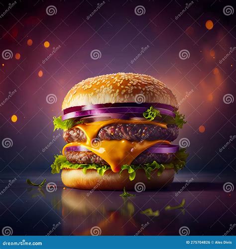 Hamburger Presentation Poster Image Stock Illustration Illustration
