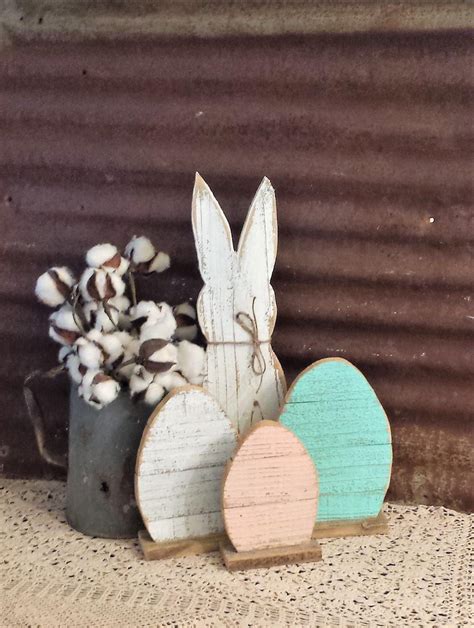 Mes Distressed Wood Mini Egg Set Of 3 Easter Porch Decor Etsy In 2020