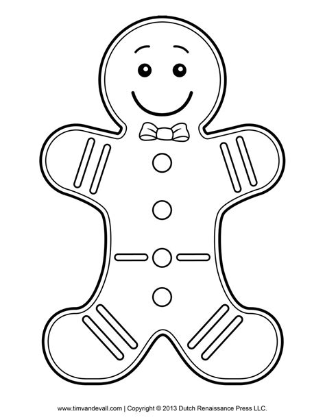 Pinellen On Free Printables Gingerbread Man Coloring Page