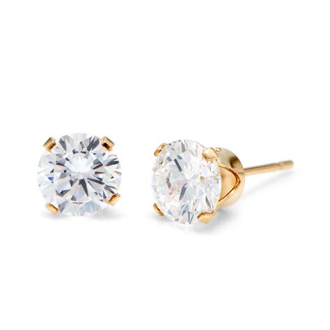 The Men S K Gold Filled Round Diamond Cz Mm Stud Earrings Offer A