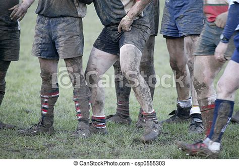 Muddy Legs Rugby Players Legs Covered In Mud During A Game Canstock