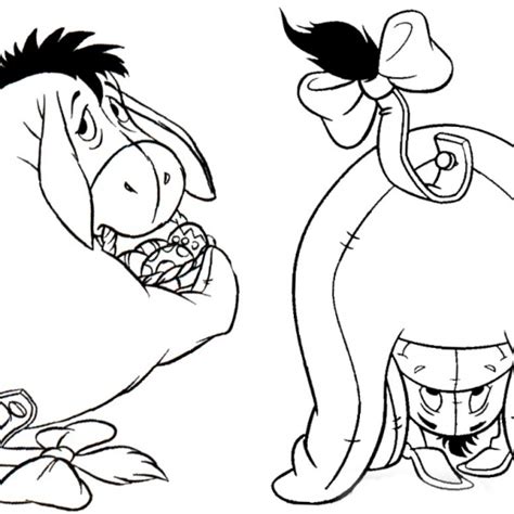 Eeyore Coloring Pages Play Balloon With Winnie Free Printable