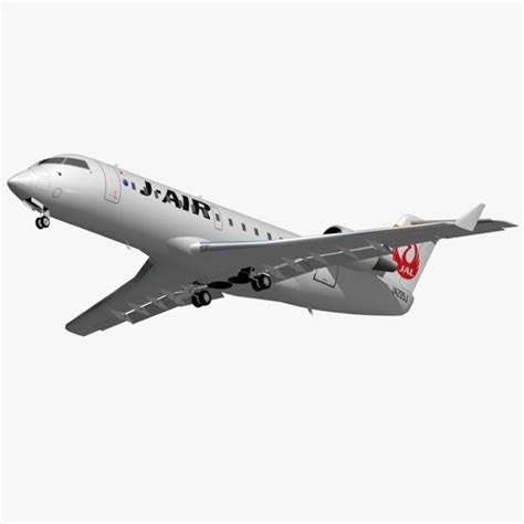 Crj 200 Japan Airlines 3d Model 119 3ds Max C4d Lwo Dwg Dxf