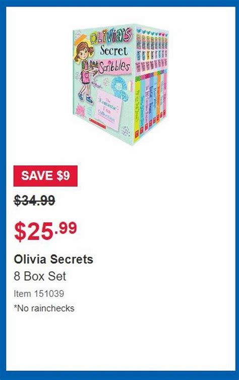 Olivia Secrets 8 Box Set Offer At Costco