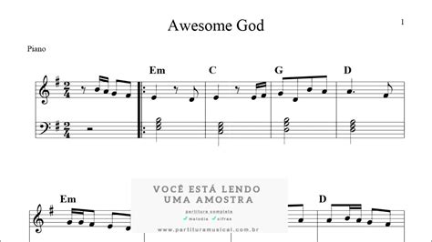 Awesome God Piano Partitura Sheetmusic Youtube