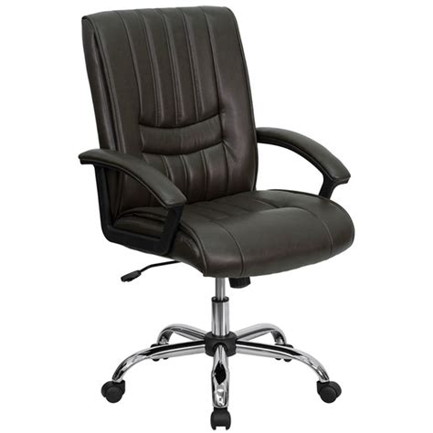 Product title metal & leather executive office chair, coffee brown average rating: Flash Furniture BT-9076-BRN-GG Mid-Back Espresso Brown ...