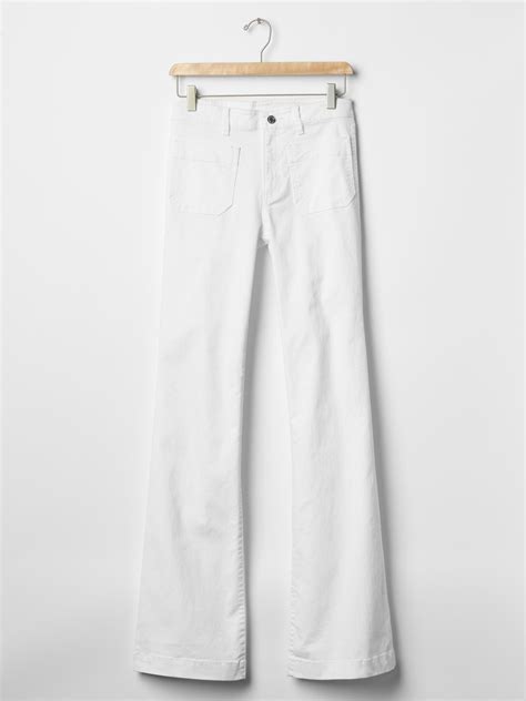 Lyst Gap Authentic 1969 Patch Pocket Flare Jeans In White