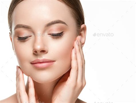 Skin Care Woman Face Healthy Beauty Skin Face Closeup Cosmetic Stock