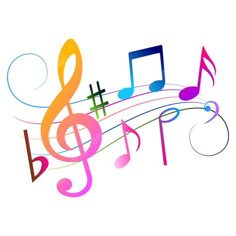Colorful Music Note Transparent Background