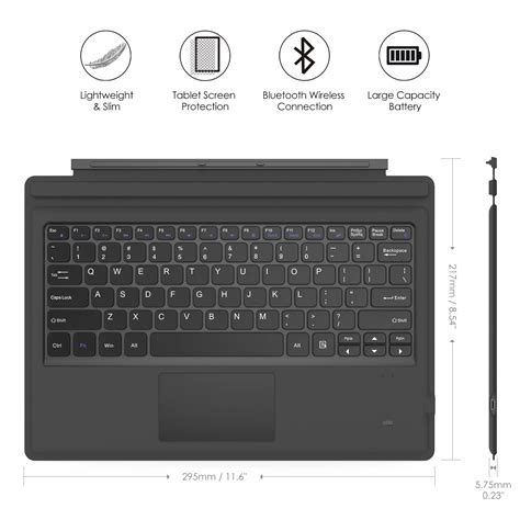 For Surface Pro 7surface Pro 6 Slim Wireless Bluetooth Keyboard