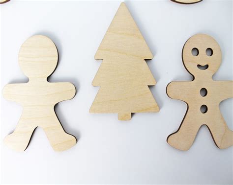 Christmas Unfinished Wood Cutout Shapes Crafts All Sizes Etsy