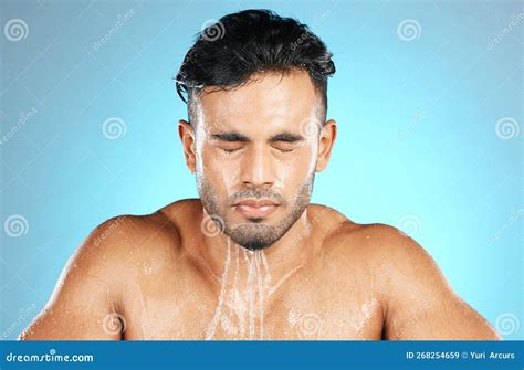 Water Face And Facial By Man For Beauty Skin And Skincare And Topless Wash Or Shower Mexican