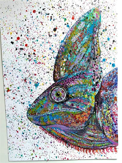Colourful Chameleon Painting Barb An Original Acrylic Etsy Uk