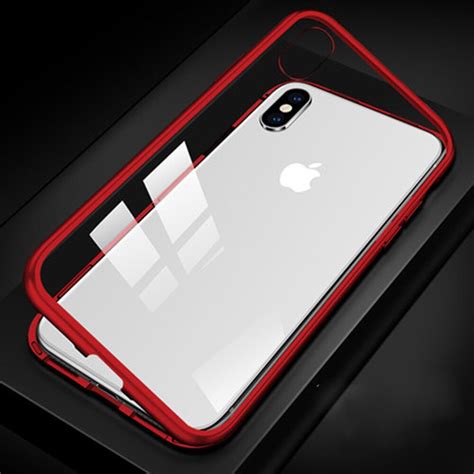 Metal Magnetic Case For Iphone X Xr Xs Max Xs Two Double Side Tempered