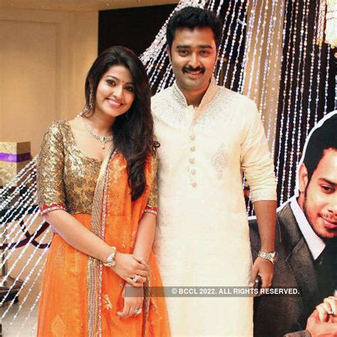 Actor Vijays Wife Sangeetha During The Wedding Reception Party Of