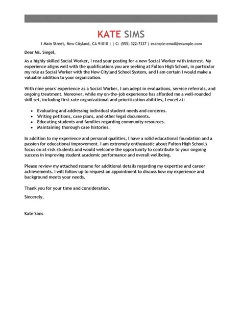 Free Social Worker Cover Letter Examples And Templates From Trust Writing Service
