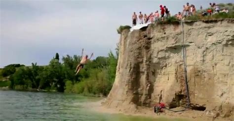 Web Video Of The Day Slip N Slide Off Cliff