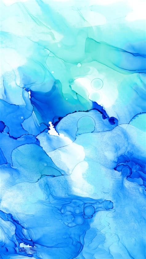 ブルーの水彩マーブル | iPhone12,スマホ壁紙/待受画像ギャラリー