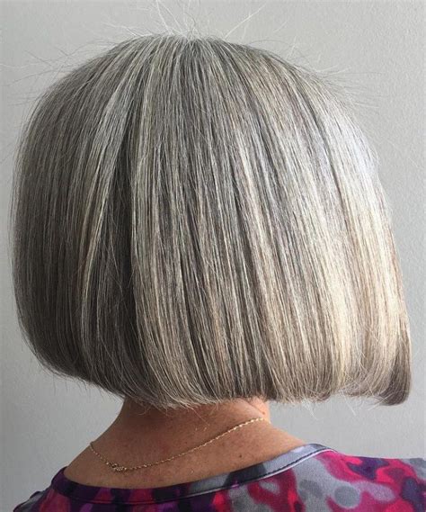 This one looks really fabulous with naturally gray hair but otherwise too, it'll look really nice. 65 Gorgeous Gray Hair Styles | Bob hairstyles for thick, Grey bob hairstyles, Bob hairstyles