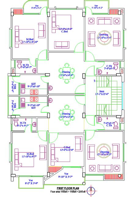 Residential Building Plan 2400 Sq Ft Residential Building Plan
