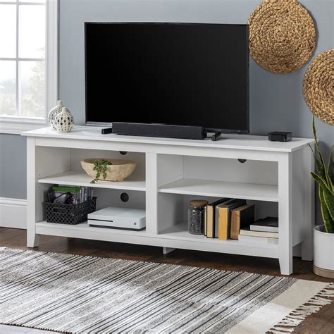 White Wood Tv Stand For Tvs Up To 65 By Manor Park