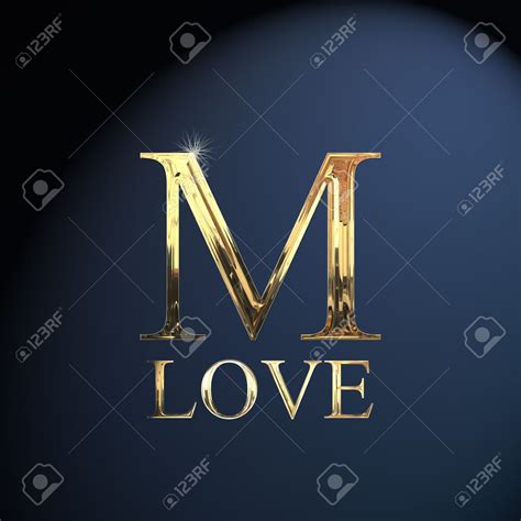 Paper messages given and received · mall: Gold Alphabet Letter M Word Love On A Blue Background Stock Photo ...