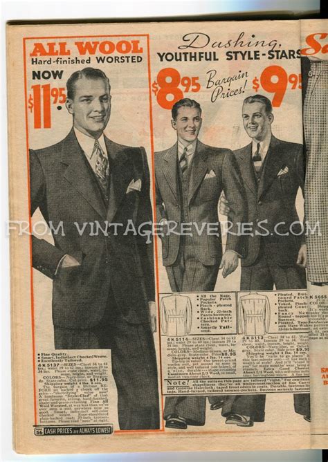 Mens Suit Fashions From 1935 Mens Hats Fashion Vintage Clothing Men