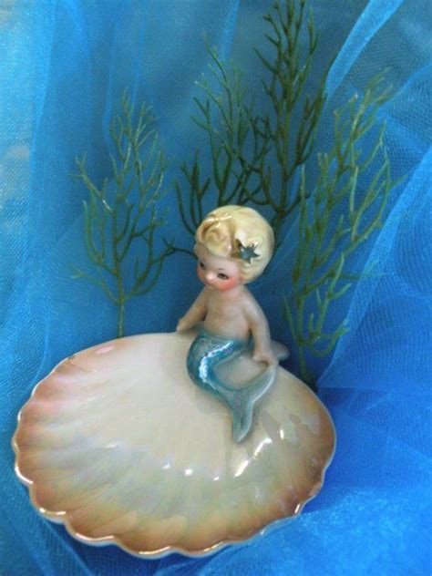 Vintage Mermaid Soap Dish Figurine By Josef Originals Vintage Mermaid