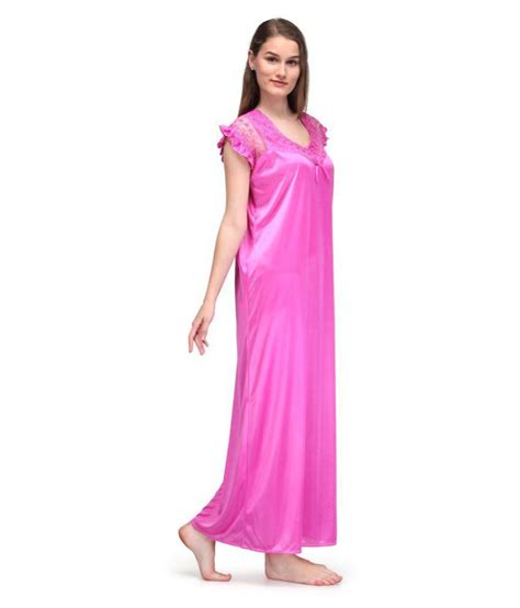 Buy Oleva Satin Nighty And Night Gowns Pink Online At Best Prices In